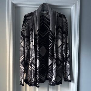 Old Navy Black and Gray Knit Cardigan